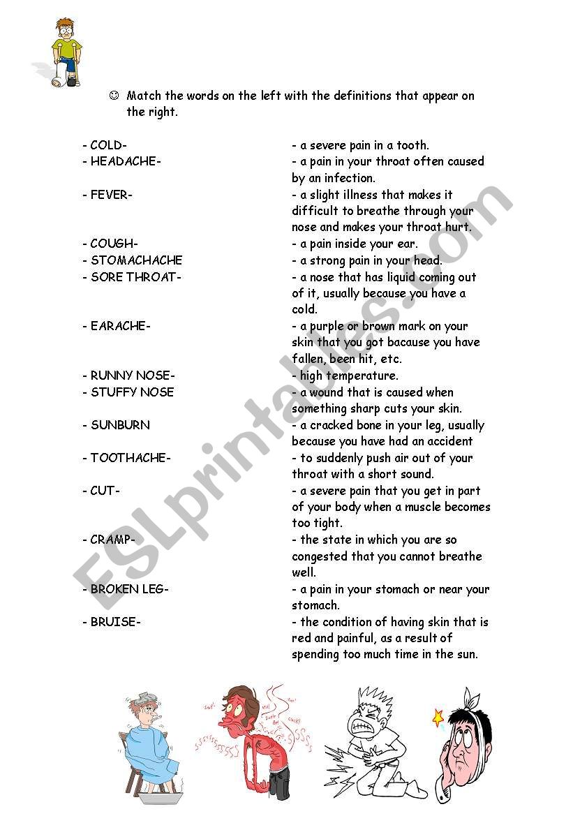 Health vocabulary worksheet