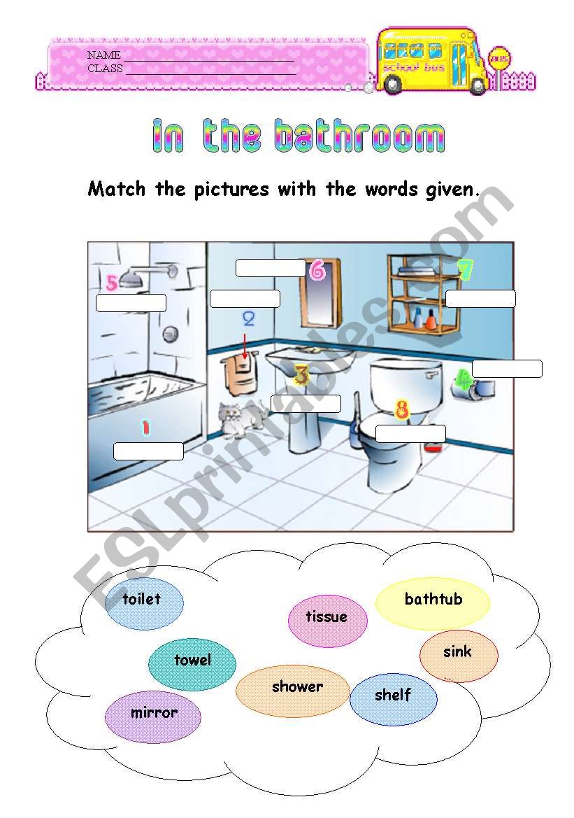 in the bathroom worksheet