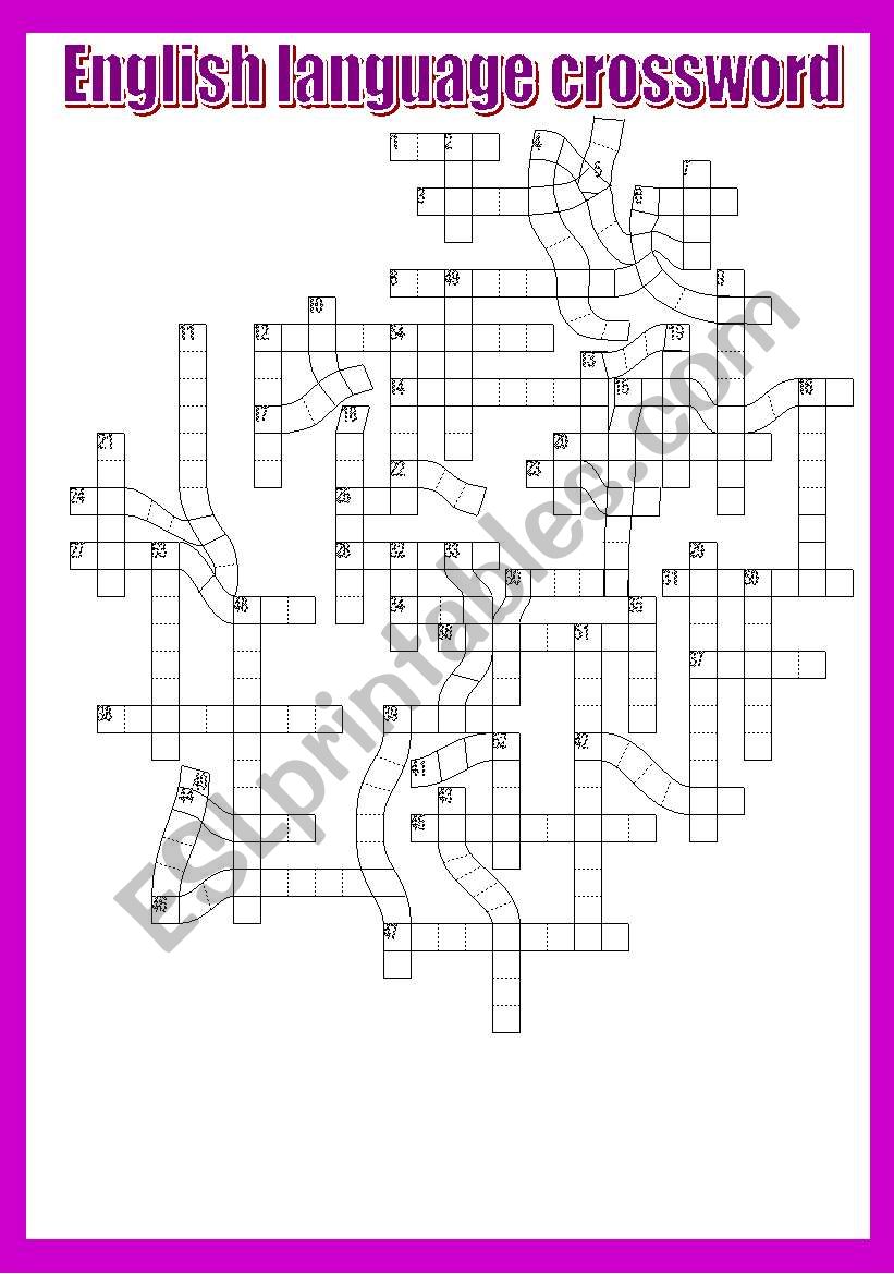 English language crossword. worksheet