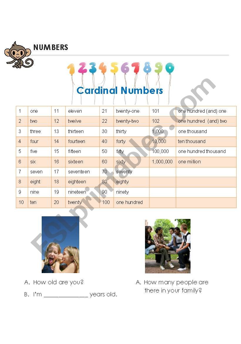 Numbers worksheet