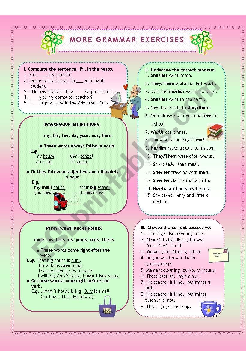 possessive pronouns and adjectives