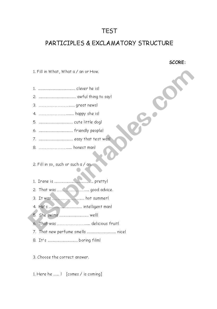 Participles&Exclamatory Structure