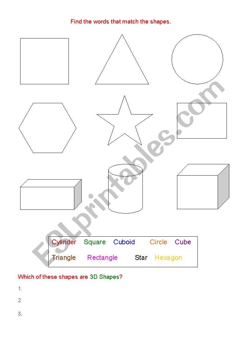 Shapes worksheet