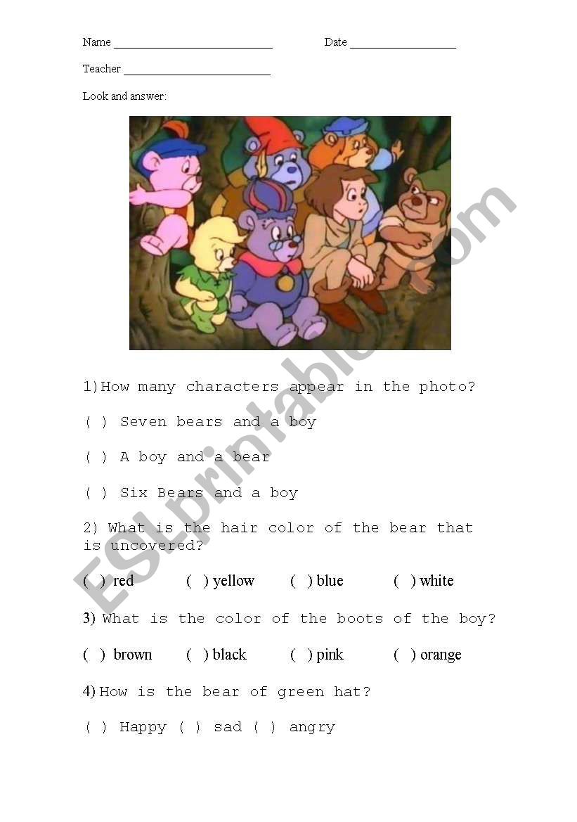Look and answer. worksheet