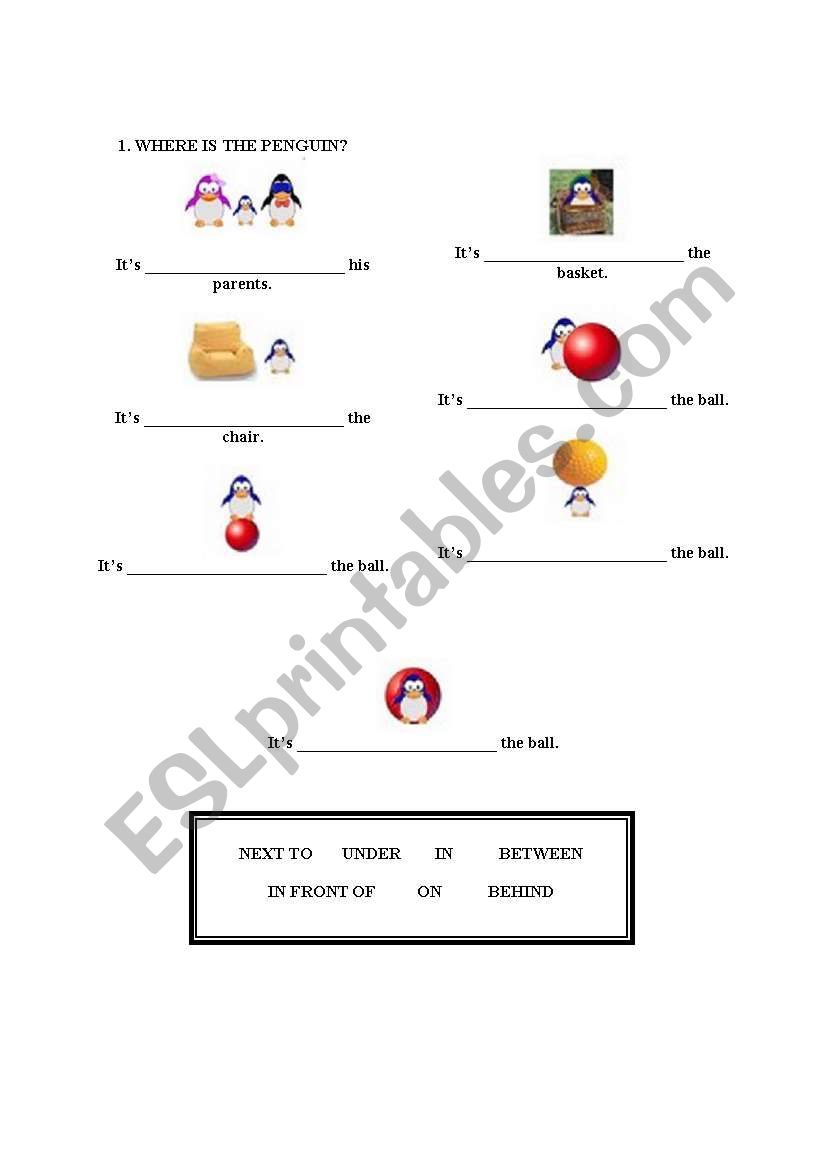 Prepositions worksheet