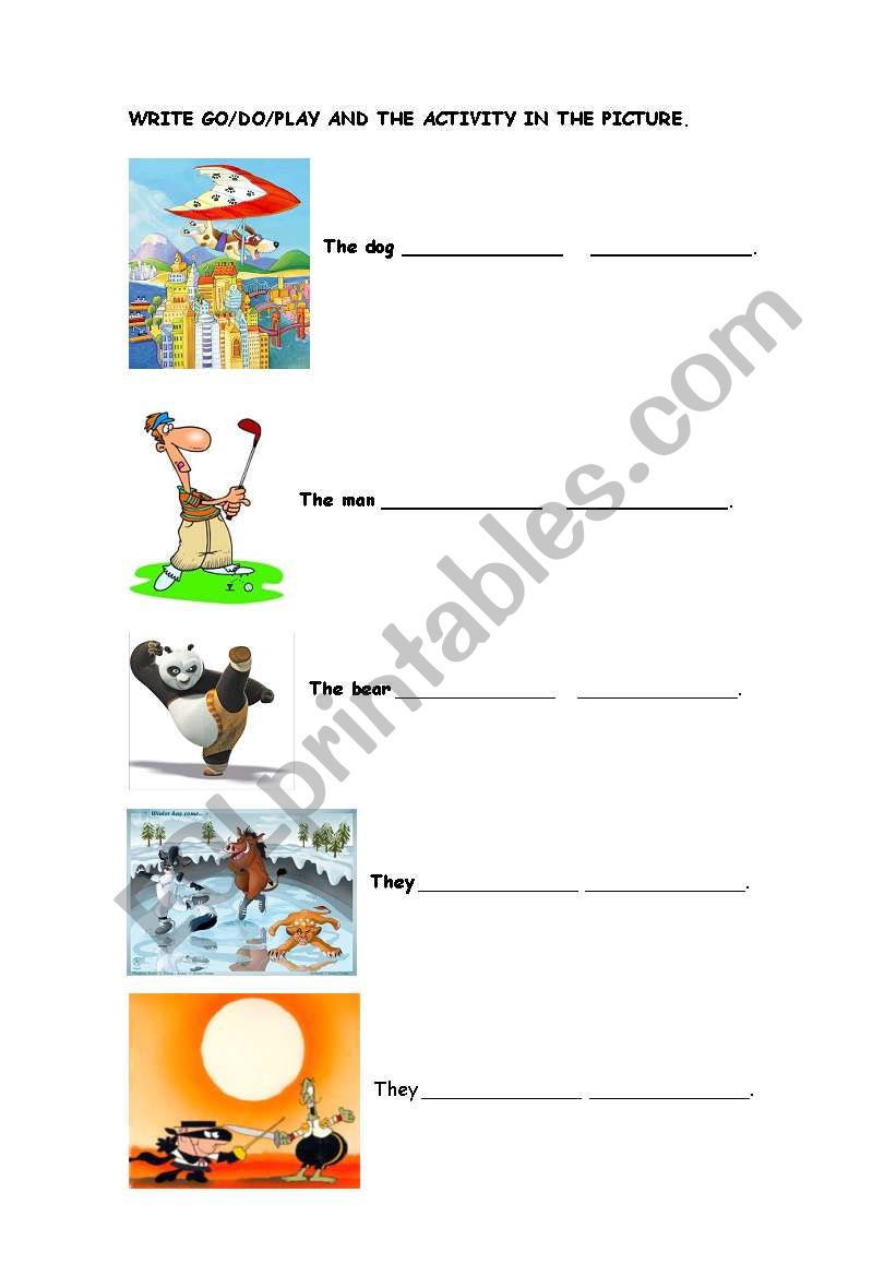 Collocation go/do/play worksheet