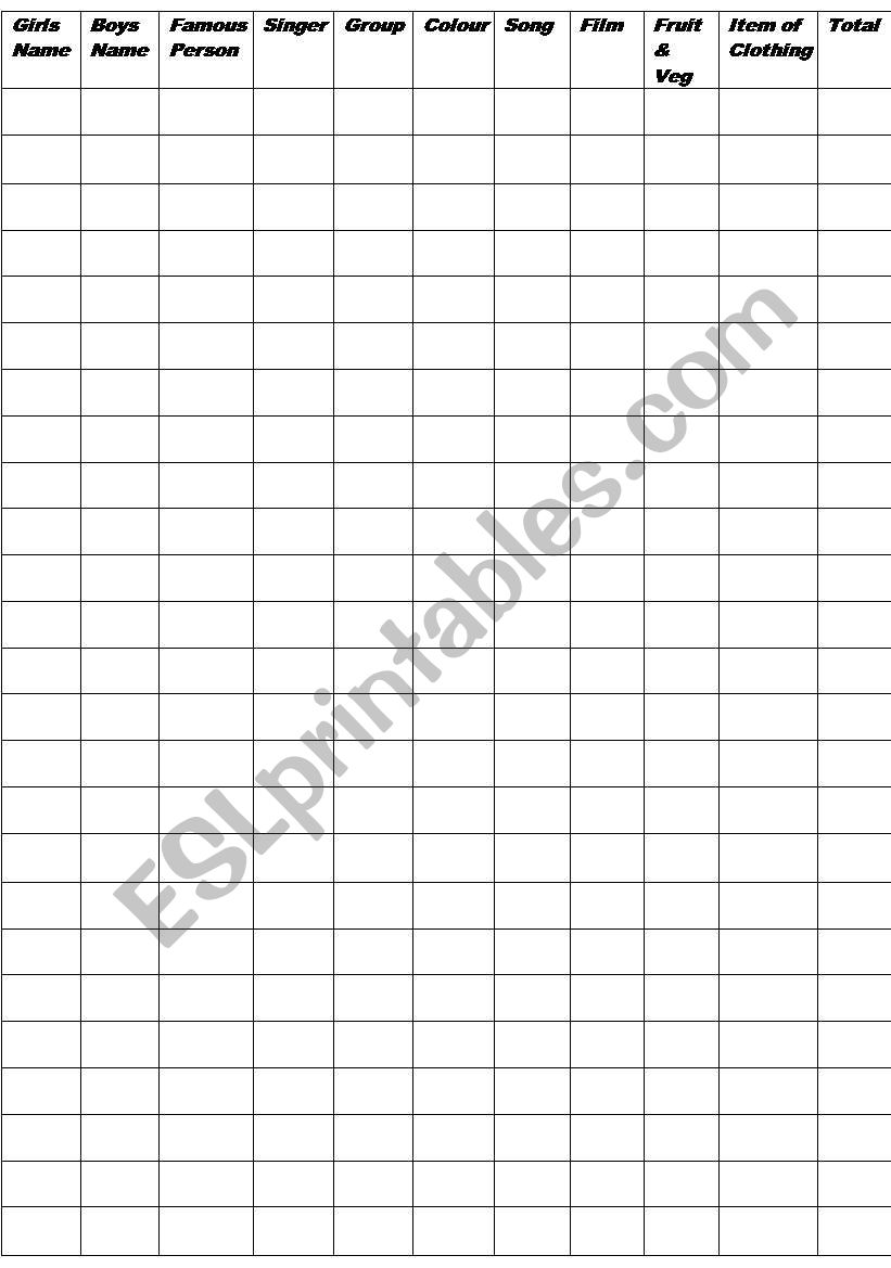 STOP the bus worksheet