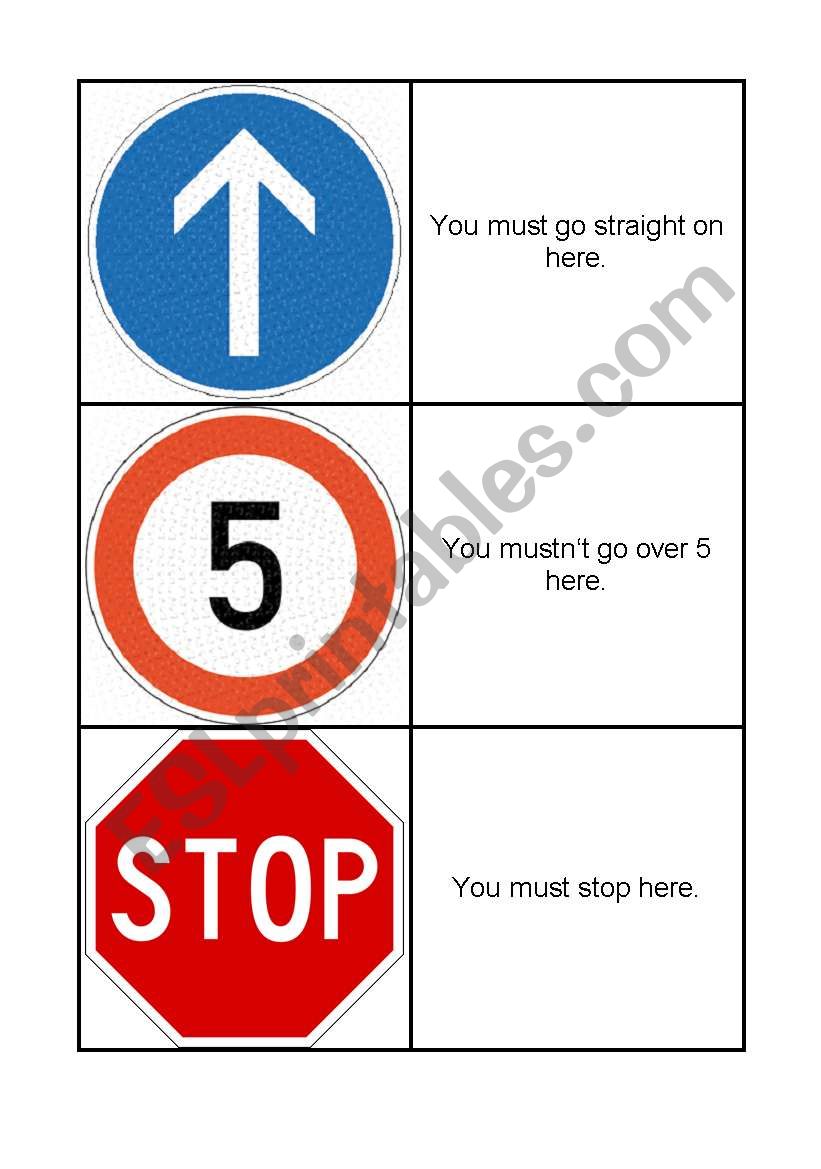 road signs - must and mustnt 3/4