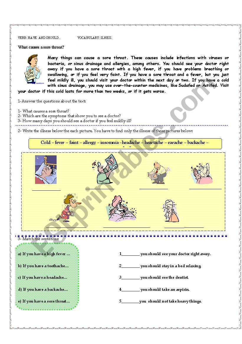 illness worksheet