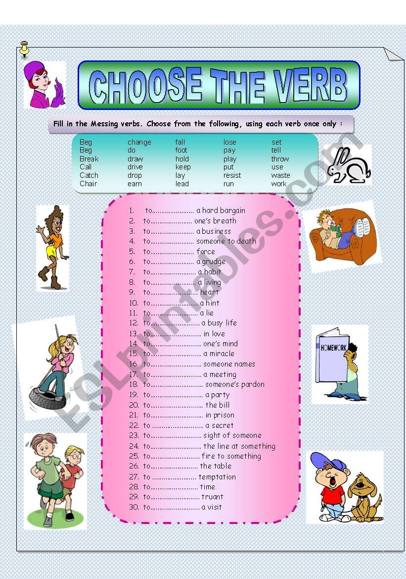 choose-the-correct-verb-to-form-idioms-in-these-sentences-key-answers-included-esl-worksheet