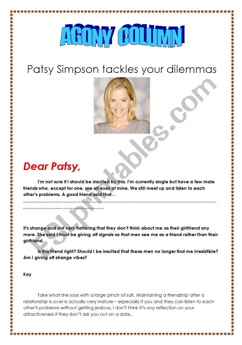 AGONY AUNT worksheet