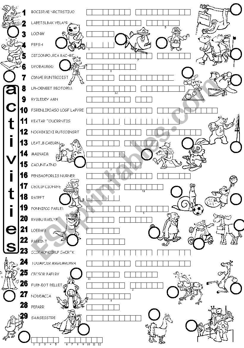 Unscramble the words and match ACTIVITIES - occupations - jobs