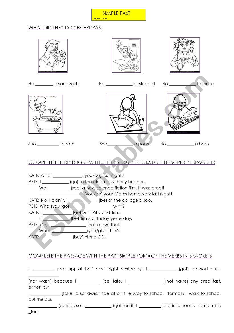 simple past worksheet