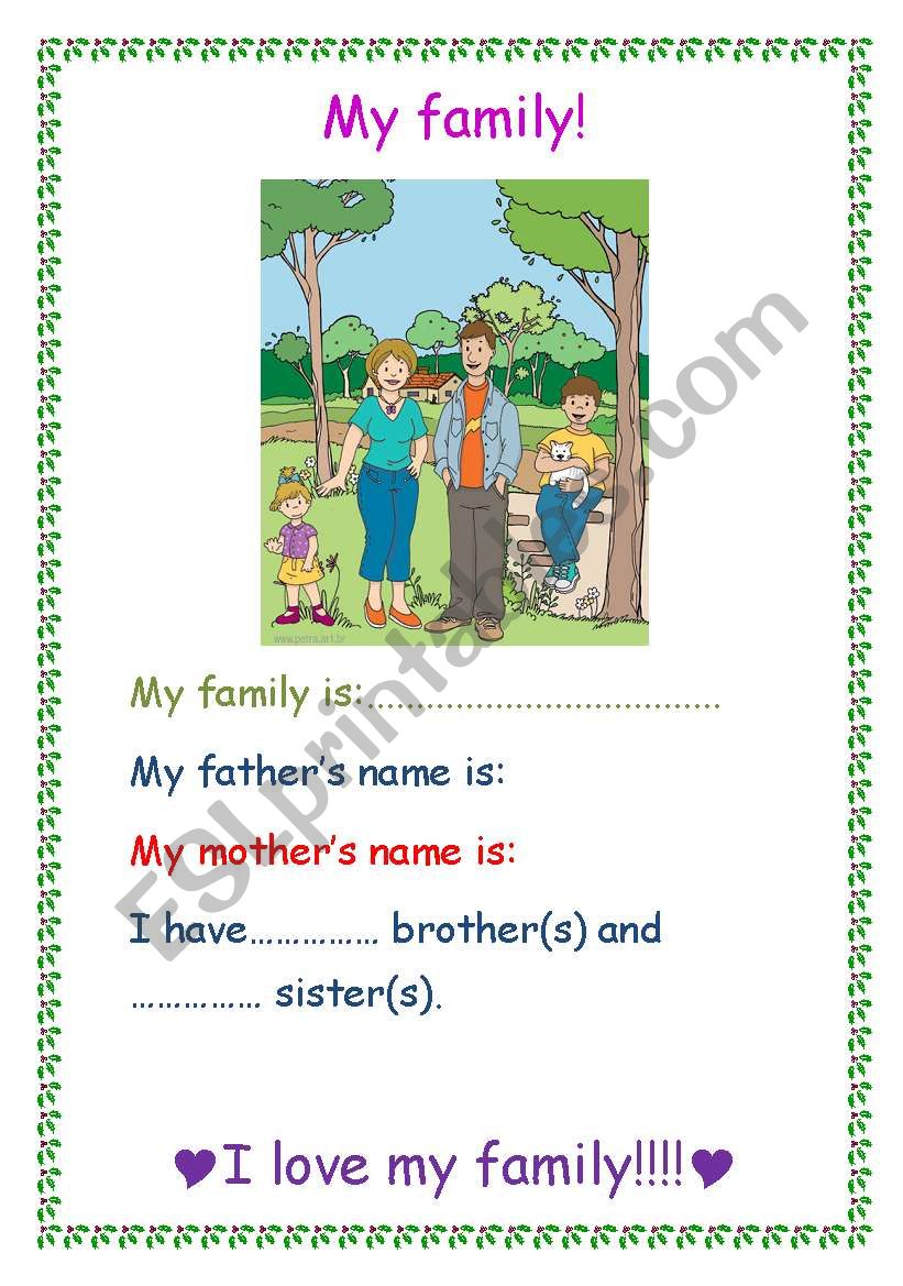 My family! worksheet