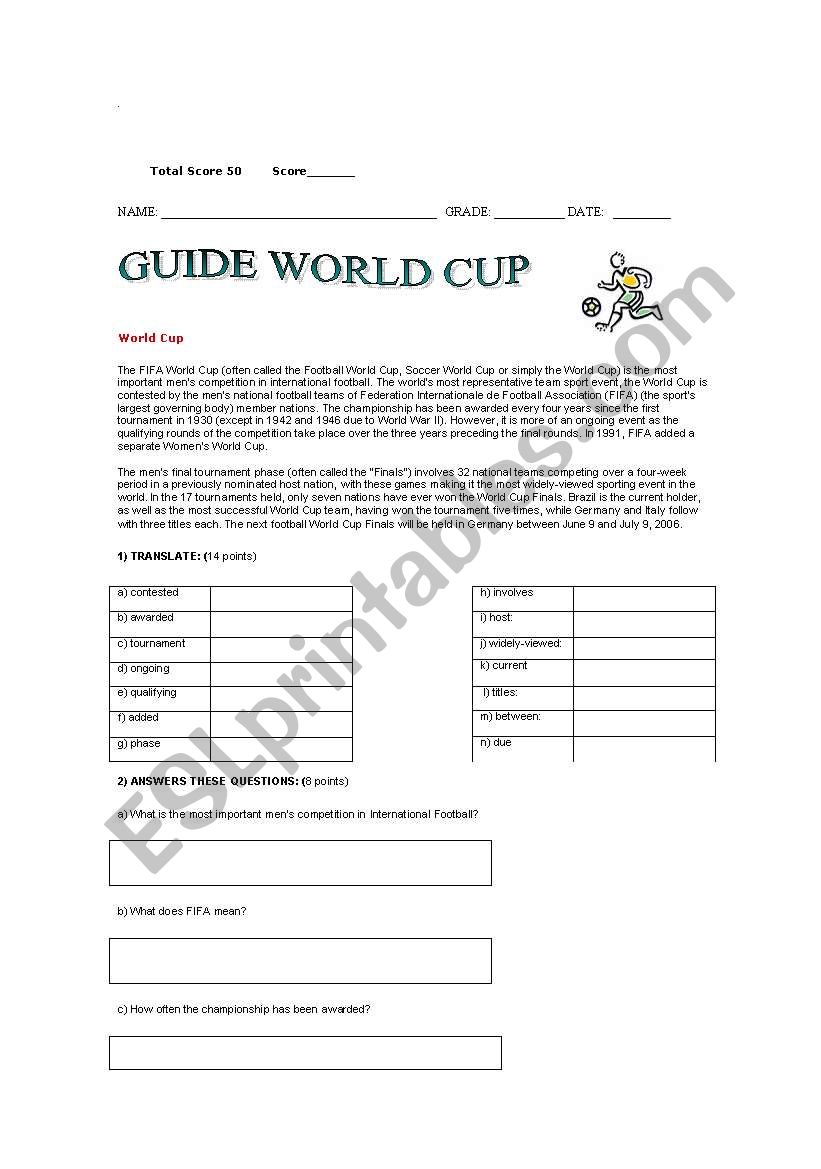guide world up worksheet