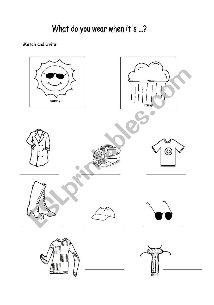 Clothes and weather worksheet