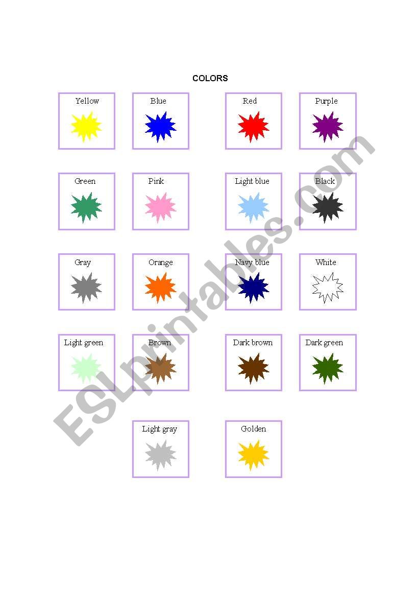 COLORS worksheet