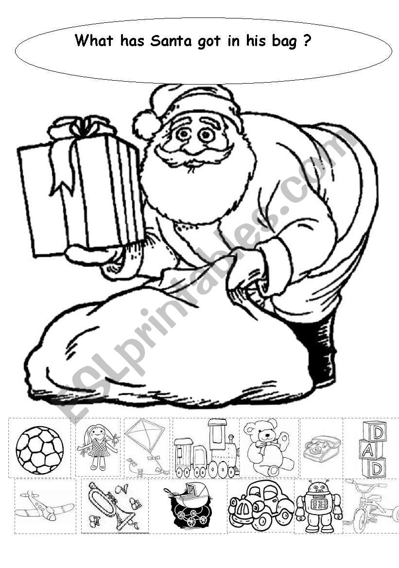 Santas bag  worksheet