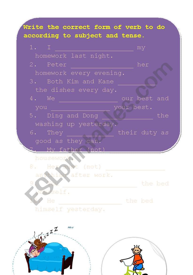 verb to do worksheet