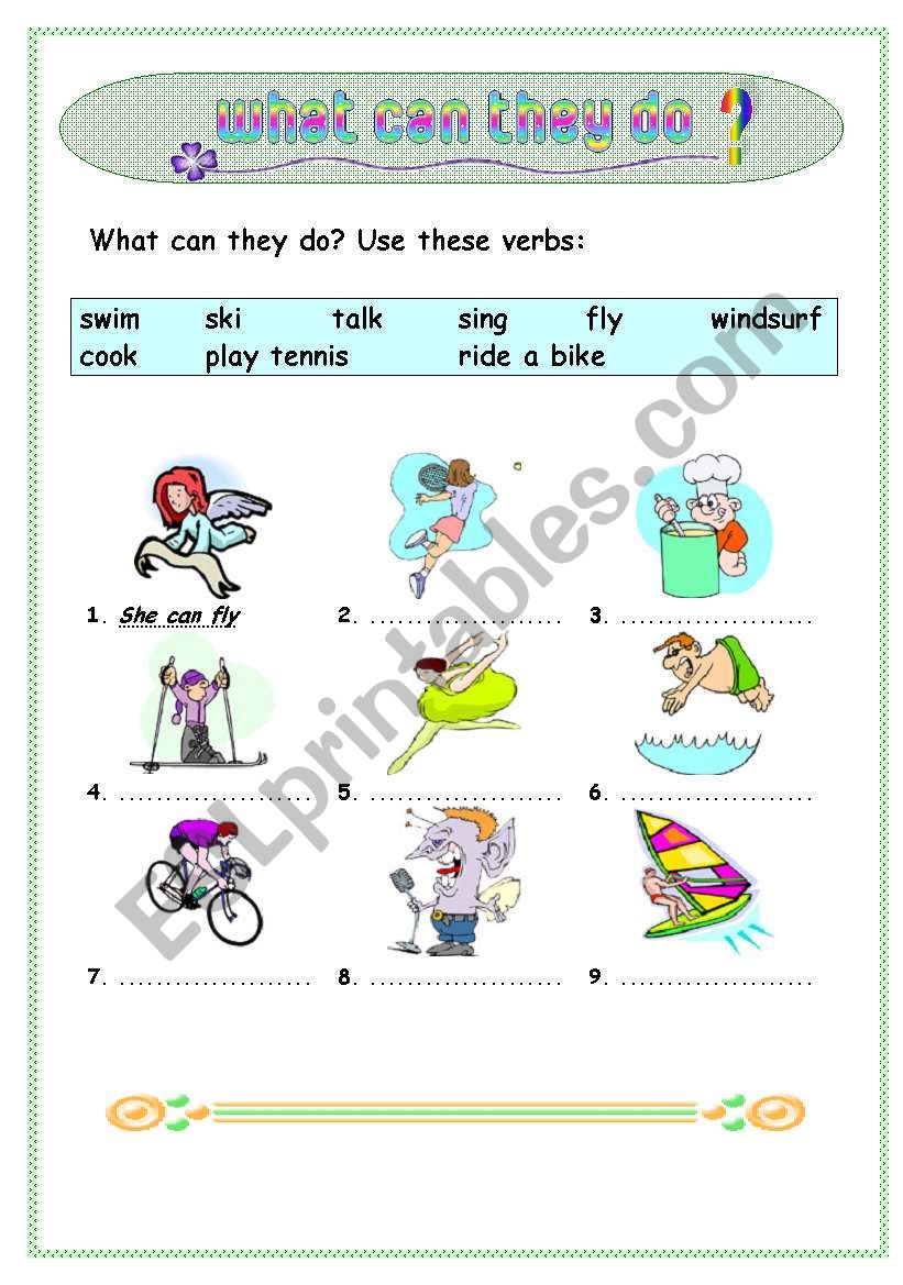 What can they do? worksheet