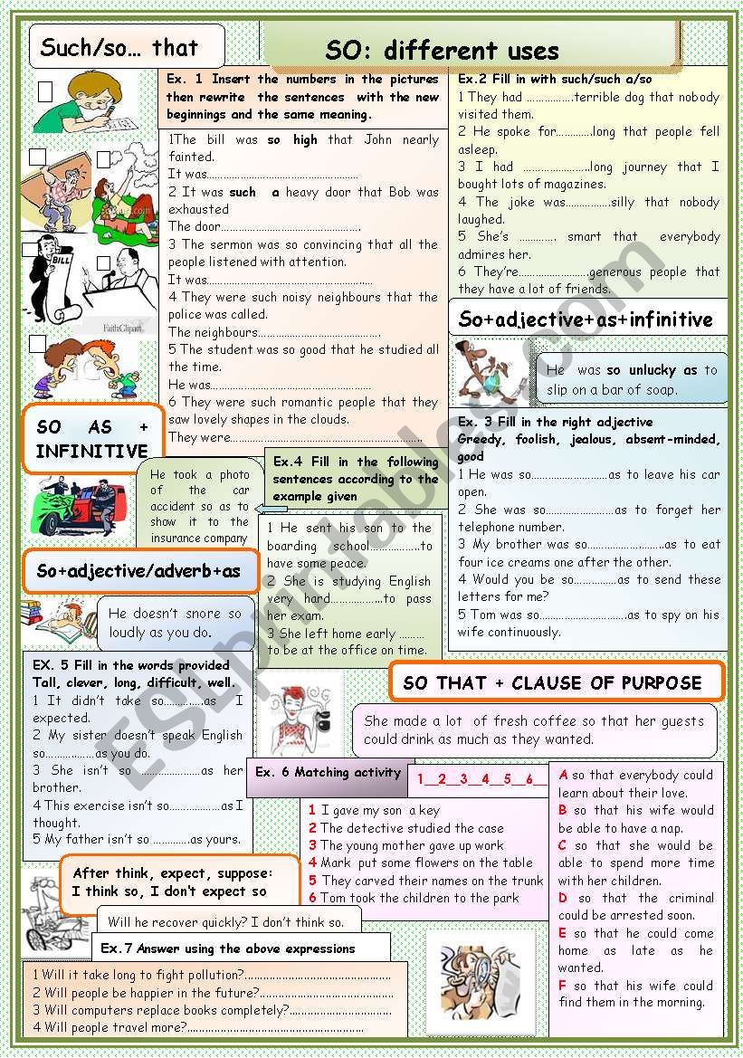 So, different uses worksheet