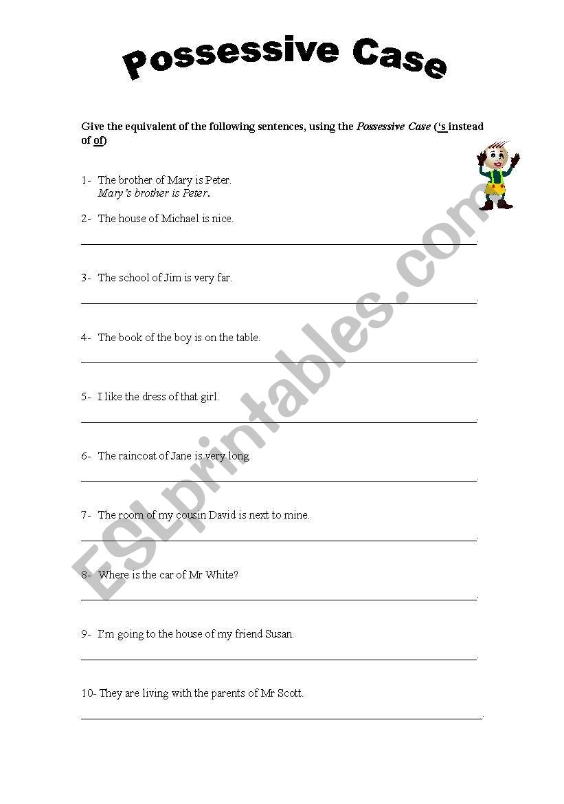 The Possessive Case worksheet