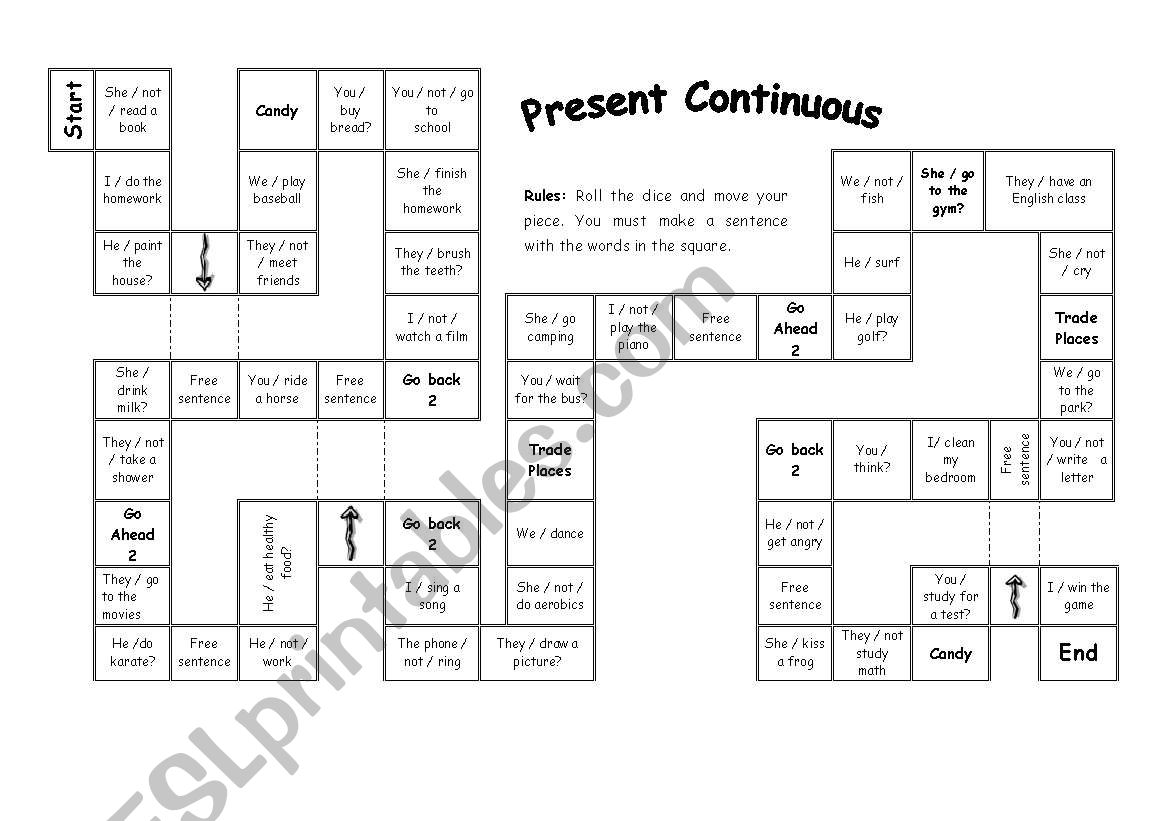 Present Continuous worksheet