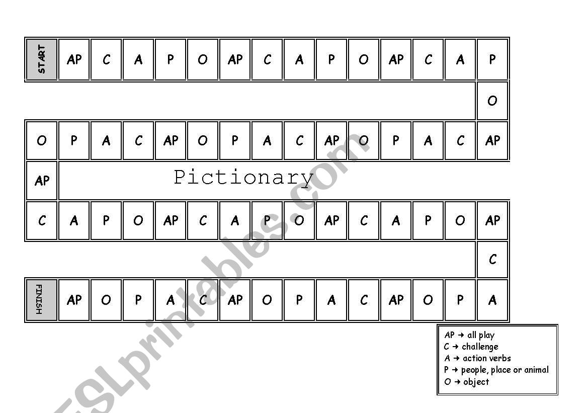 Pictionary worksheet