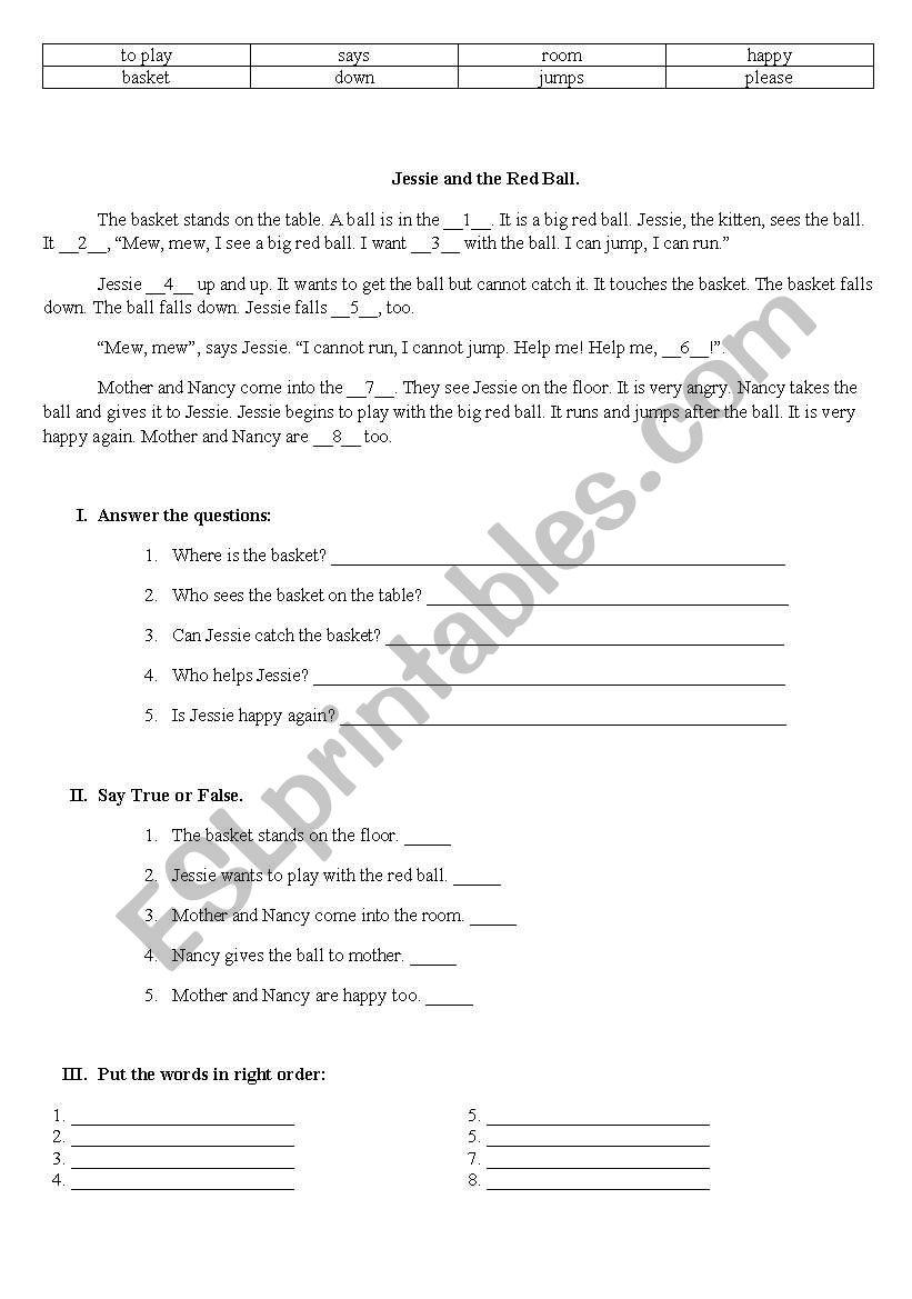 Listening text and tasks worksheet