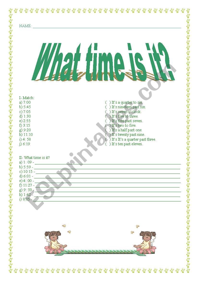 What time is it? worksheet