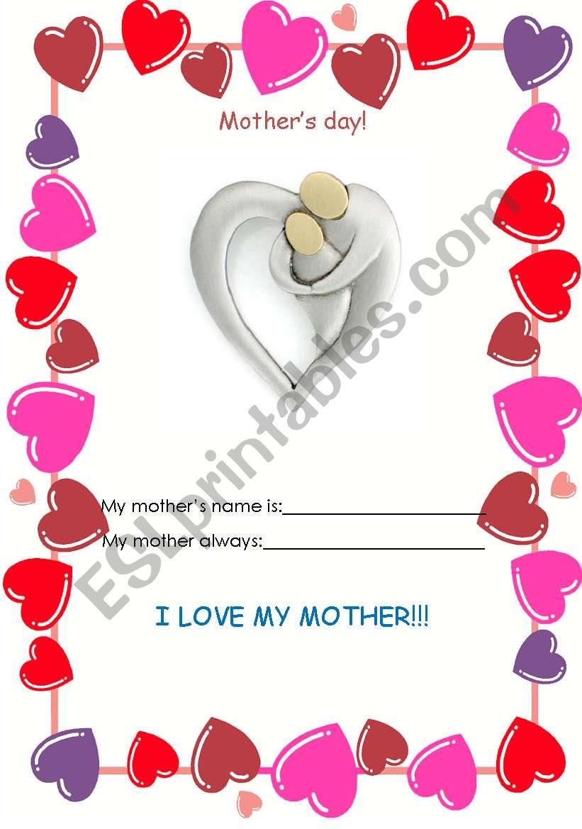 Mothers Day worksheet