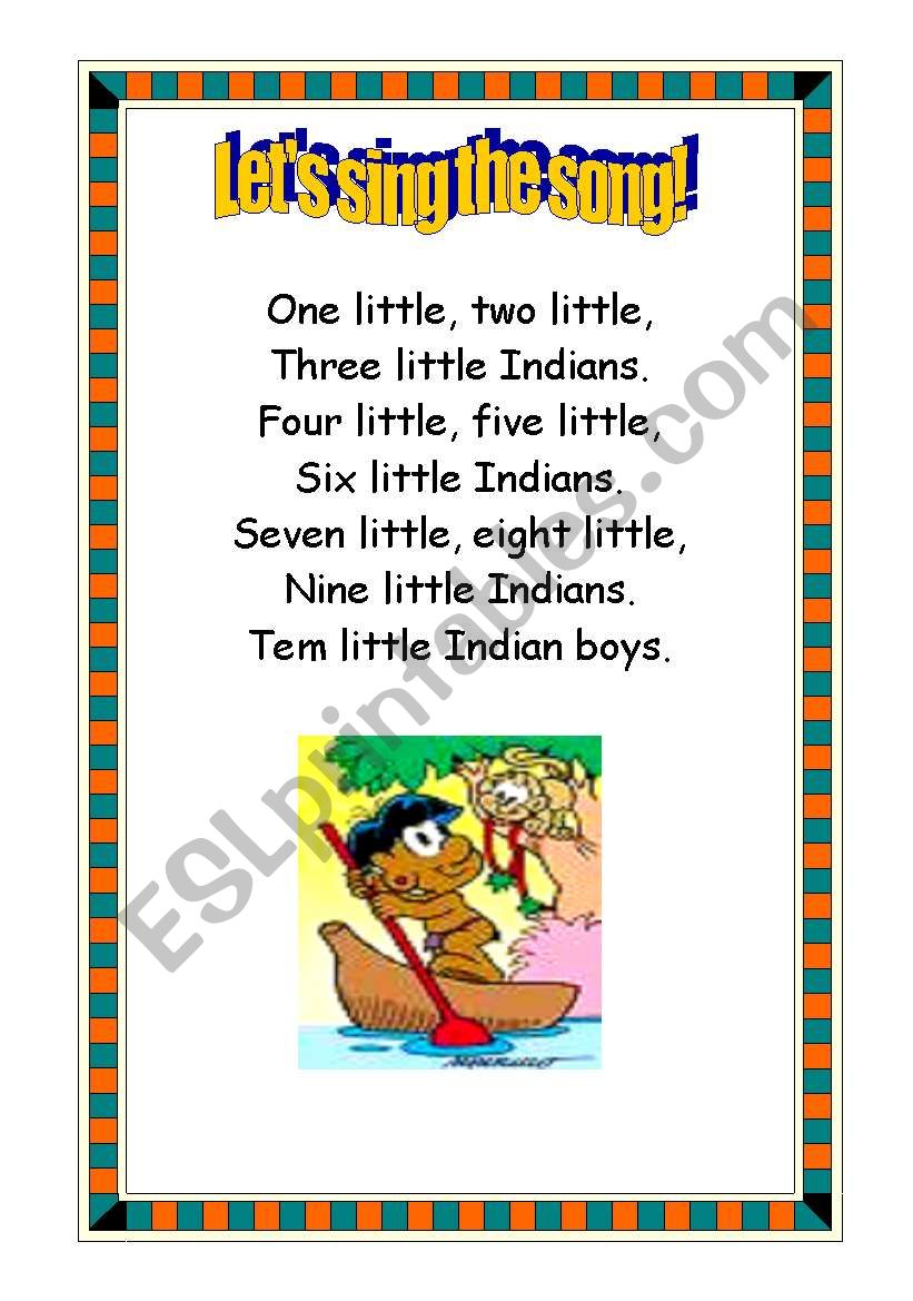 Indians worksheet