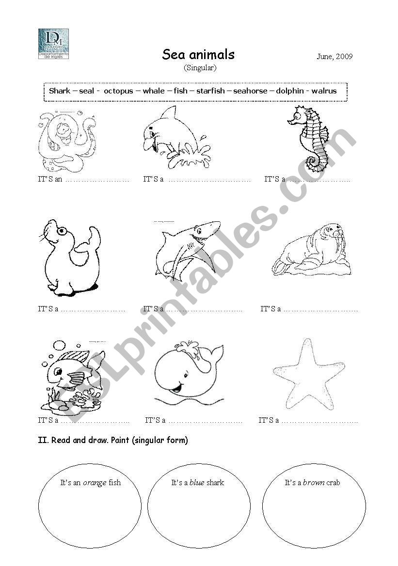 Singular and plural sea animals