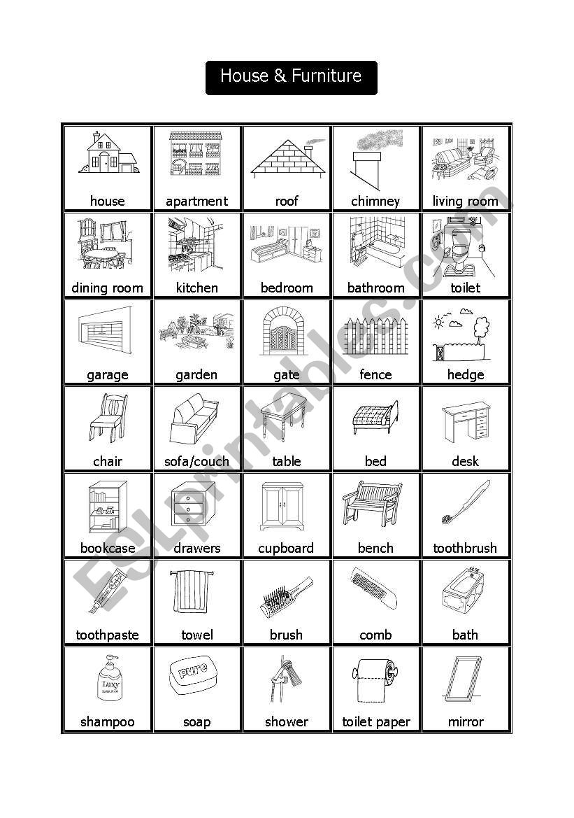 House and Furniture Pictionary