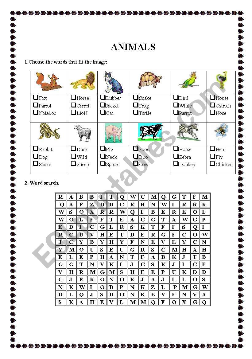 Animals II worksheet