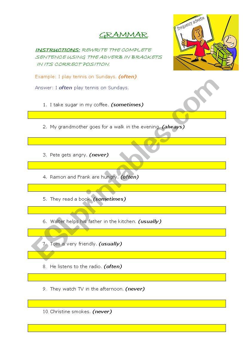 adverbs of frequency / simple present