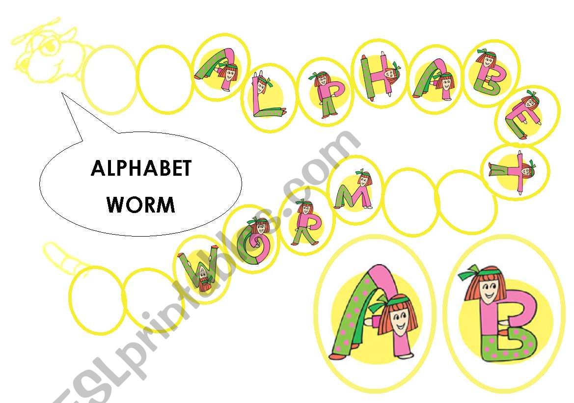 Alphabet Worm Games worksheet