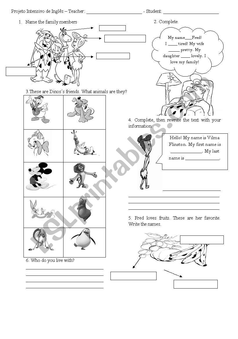 Family worksheet