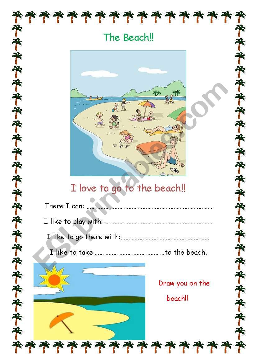 The beach! worksheet