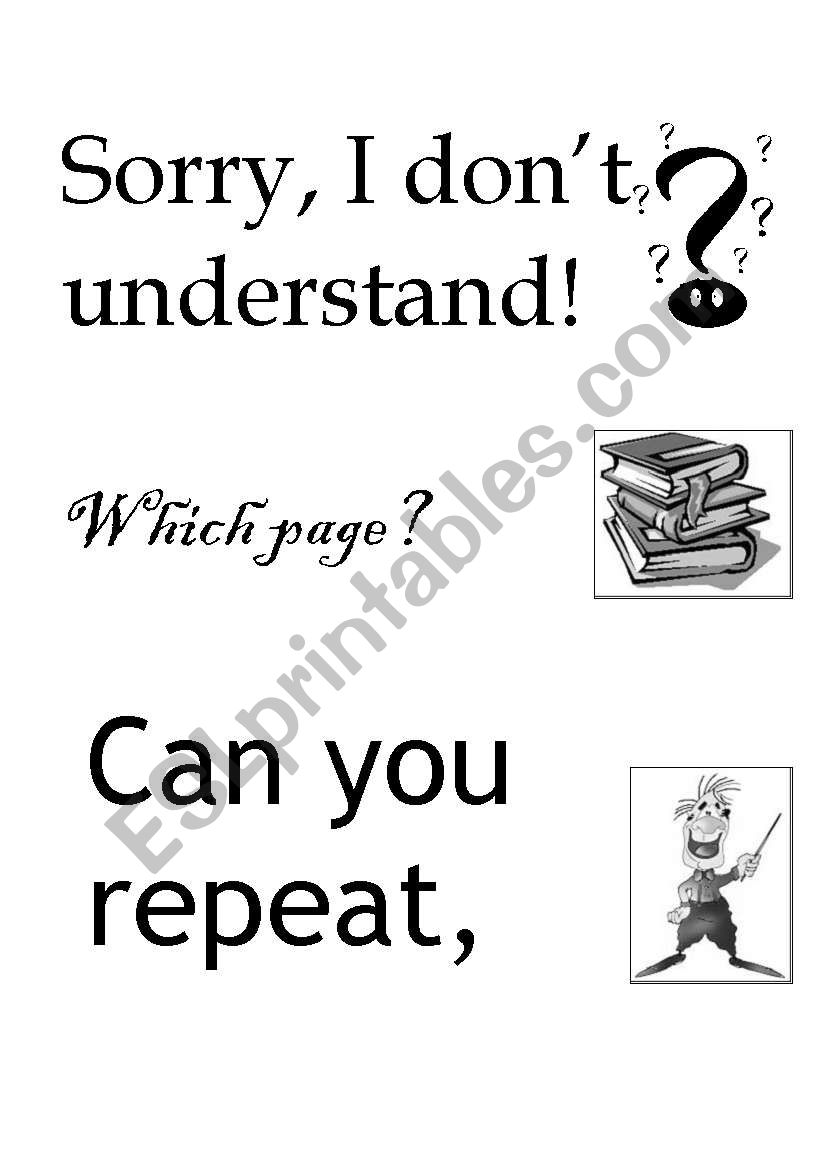 Classroom Language worksheet