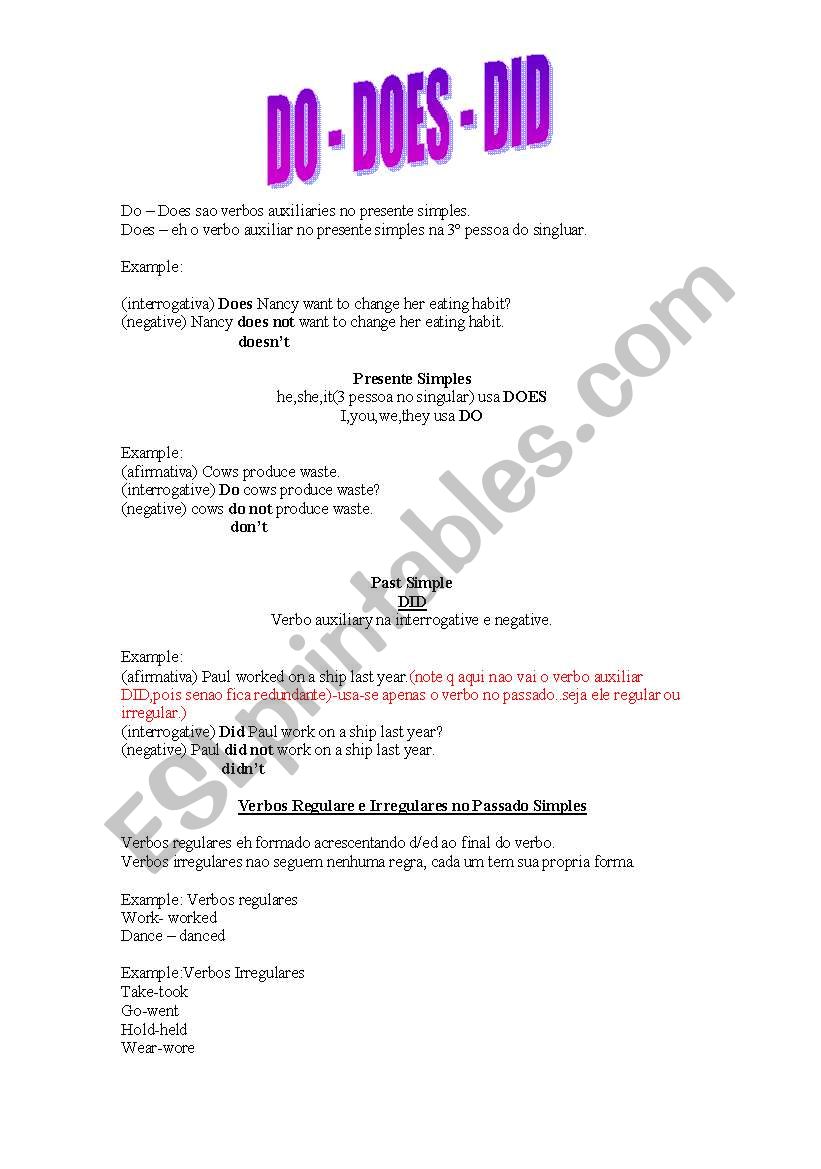 auxiliary verbs worksheet