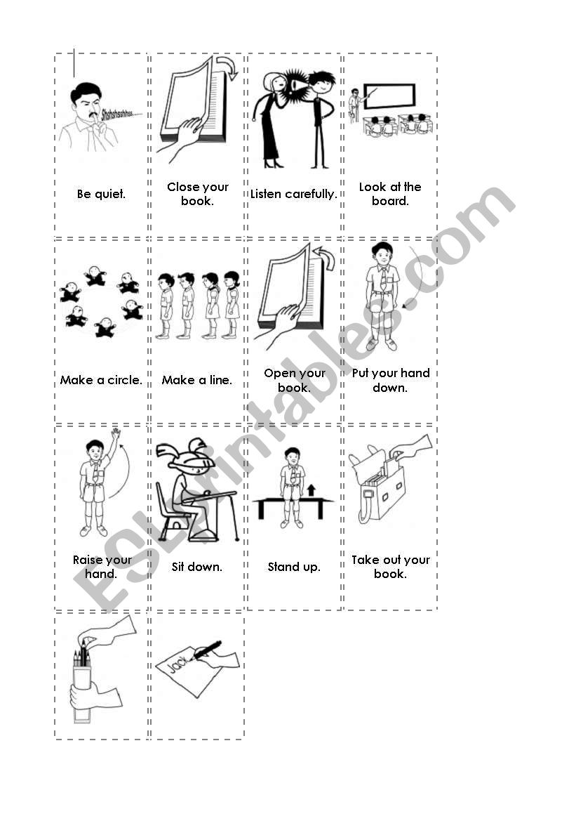 classroom commands worksheet