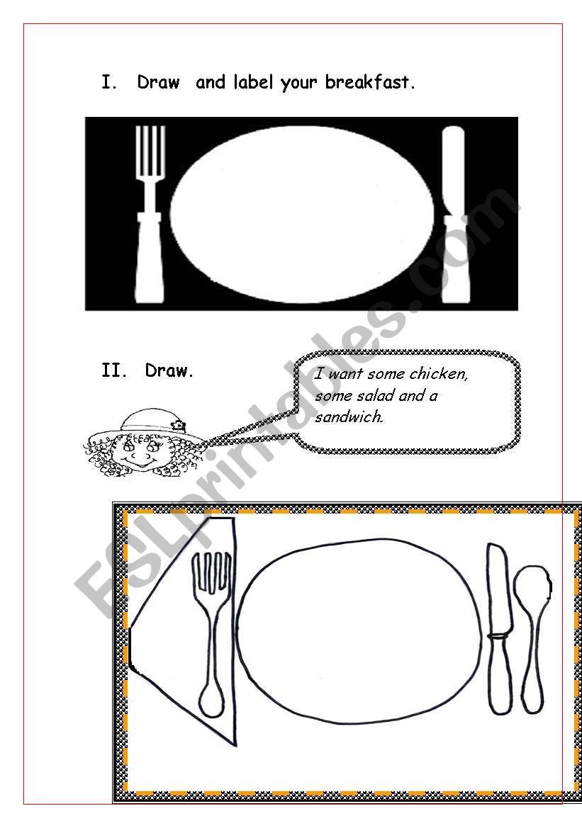 Draw your breakfast worksheet