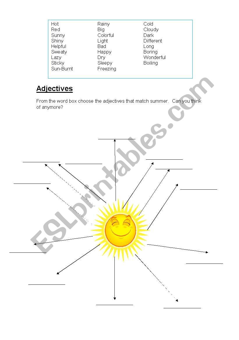 SUMMER worksheet