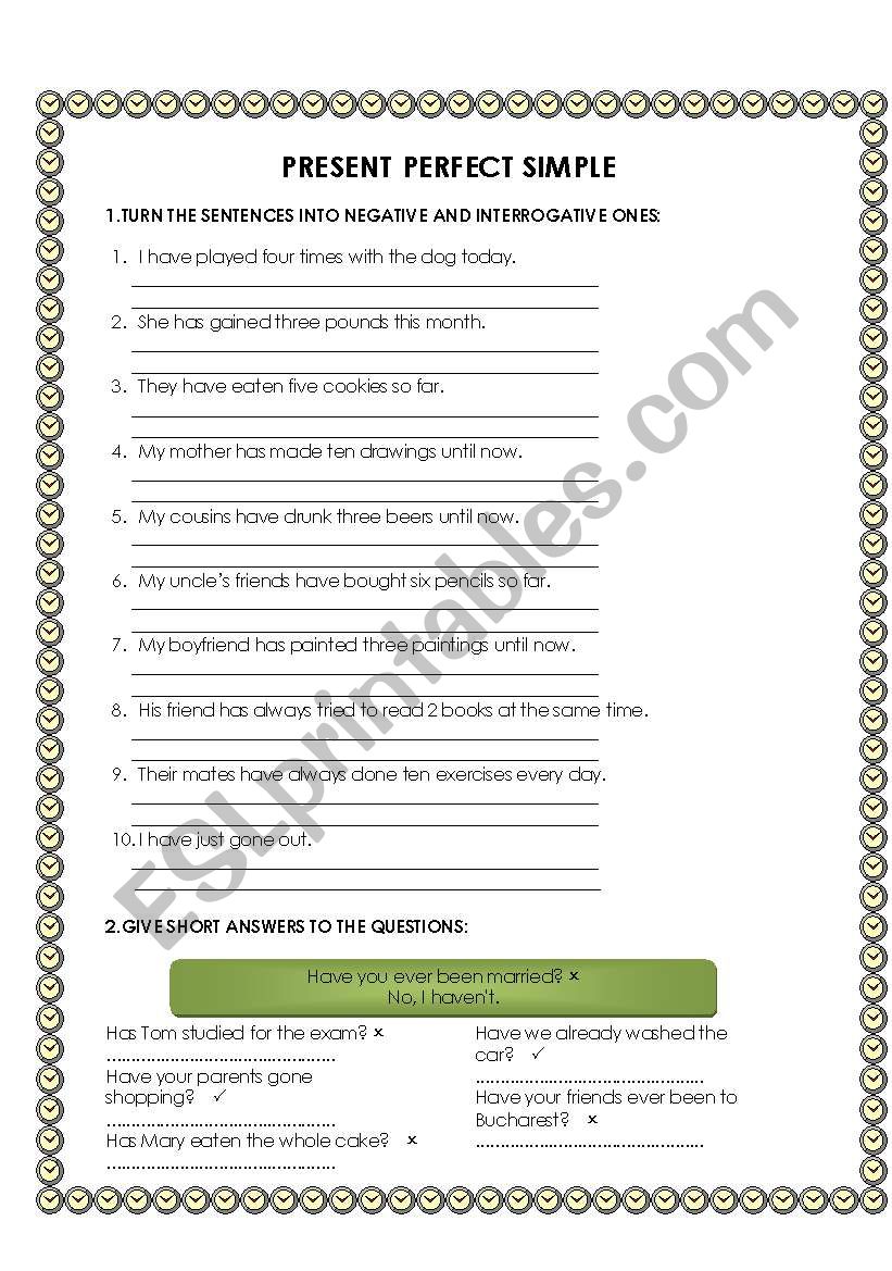 Present Perfect Simple - forms