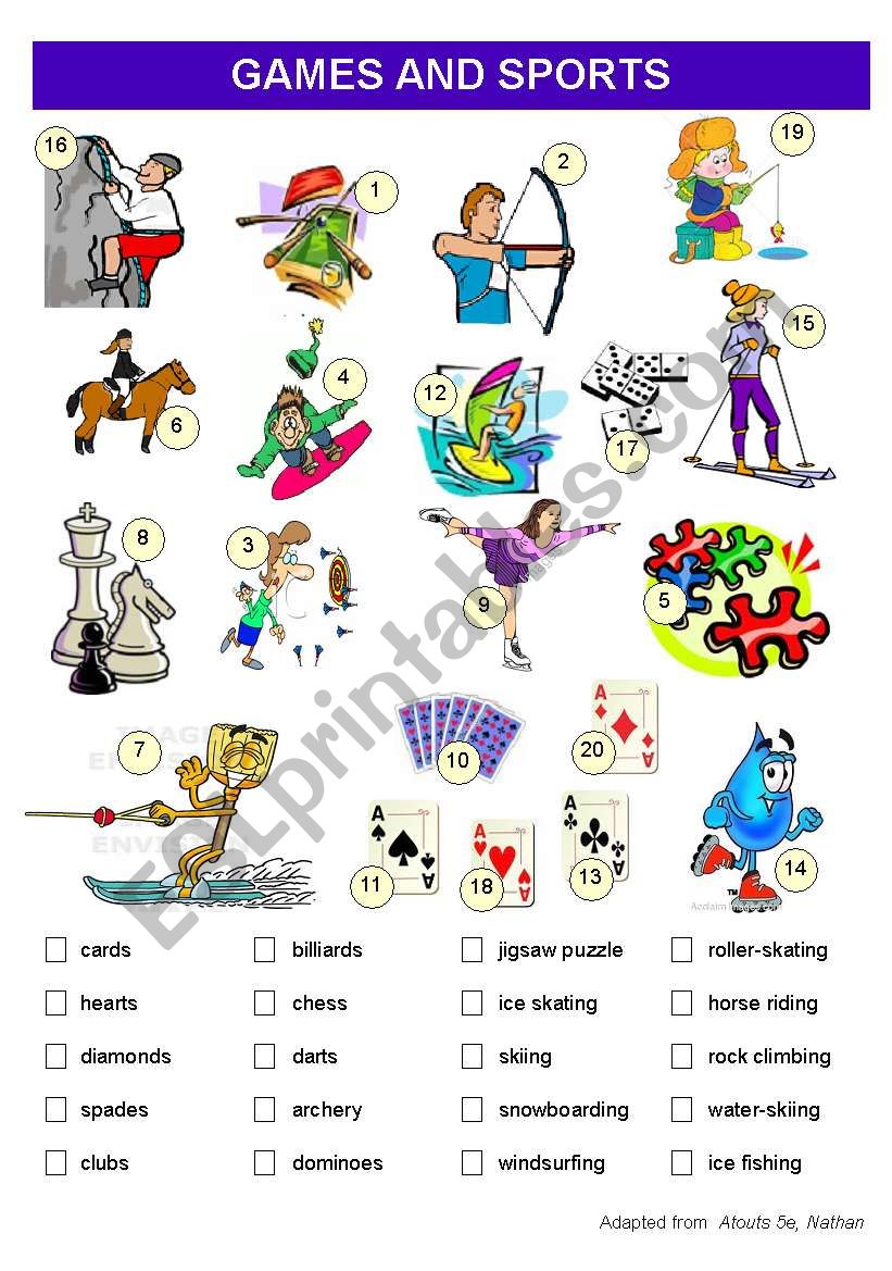 Games and Sports Vocabulary worksheet