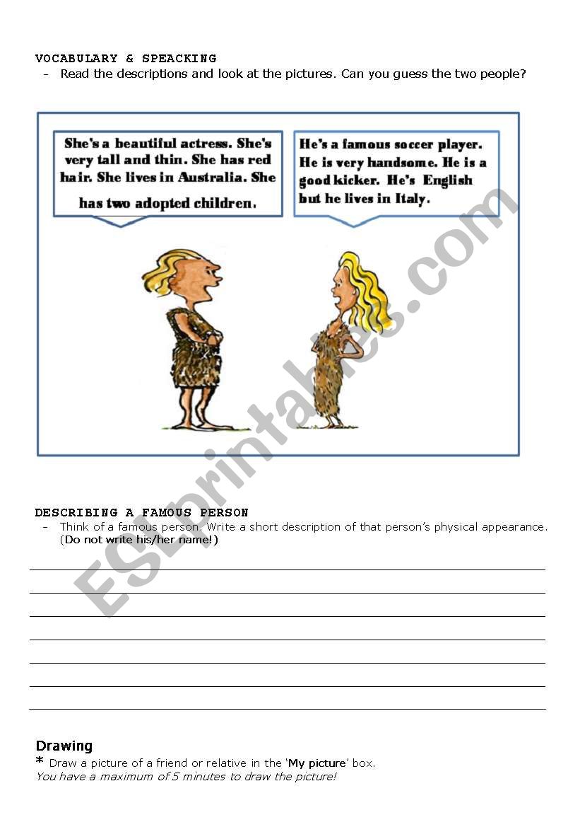 describing person-2 worksheet