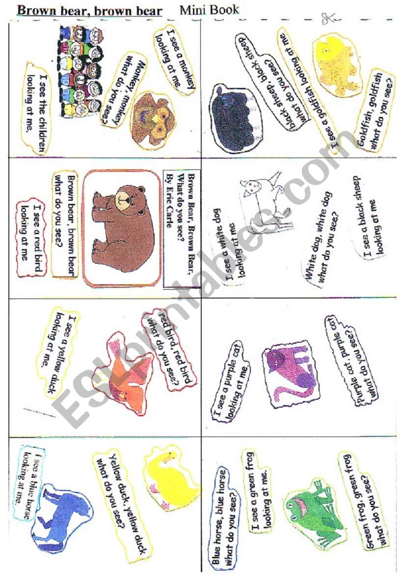 Brown bear   Mini book worksheet