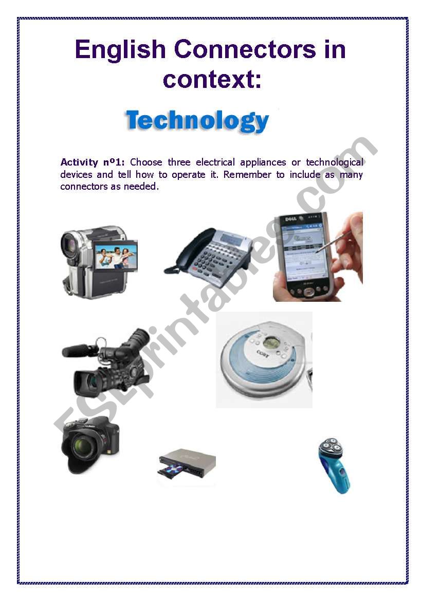 ENGLISH CONNECTORS IN CONTEXT worksheet