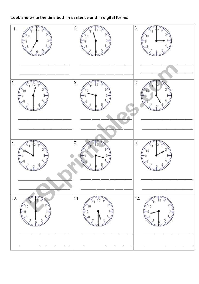 THE TIME 1 worksheet